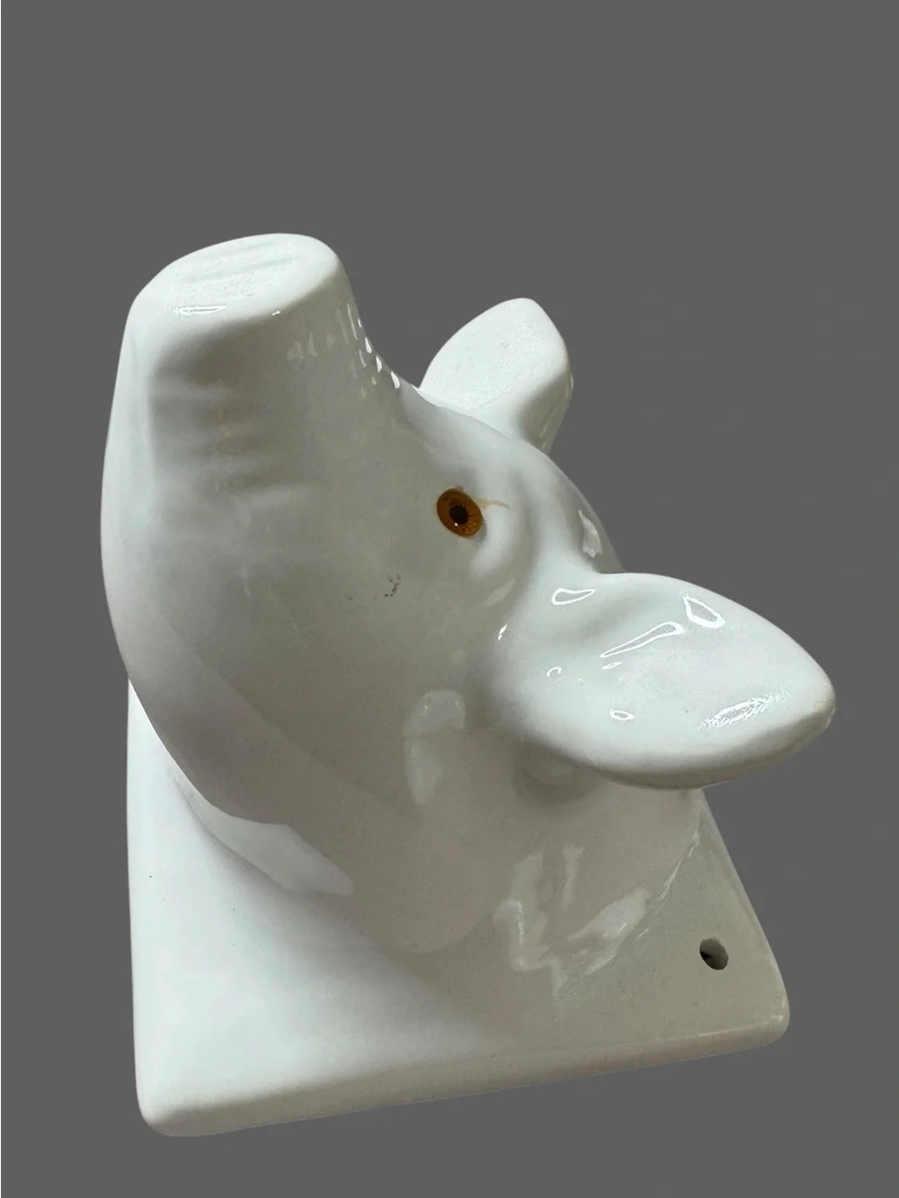 White Ceramic Pig Wall Decor - Playful Accent